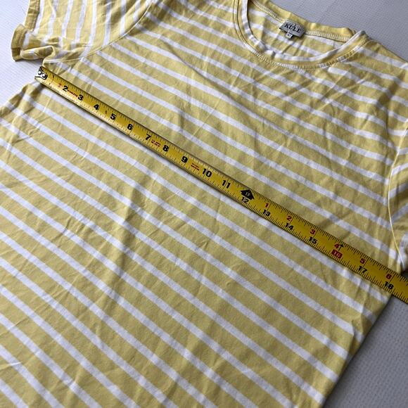 Kule Short Sleeve Tee Shirt Yellow White Women Size Small - Picture 3 of 9